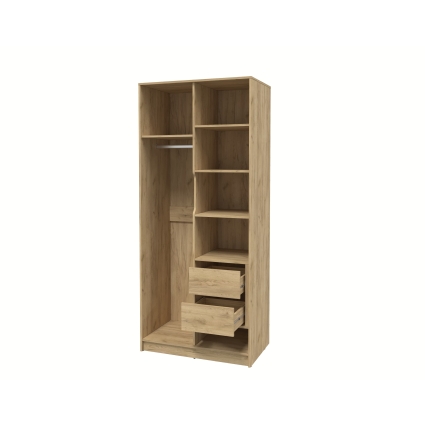 Шкаф распашной Тренд КТ-Ш2 (Дуб золотой ЛДСП/ Океан ЛМДФ) Ш918 В2128 Г547